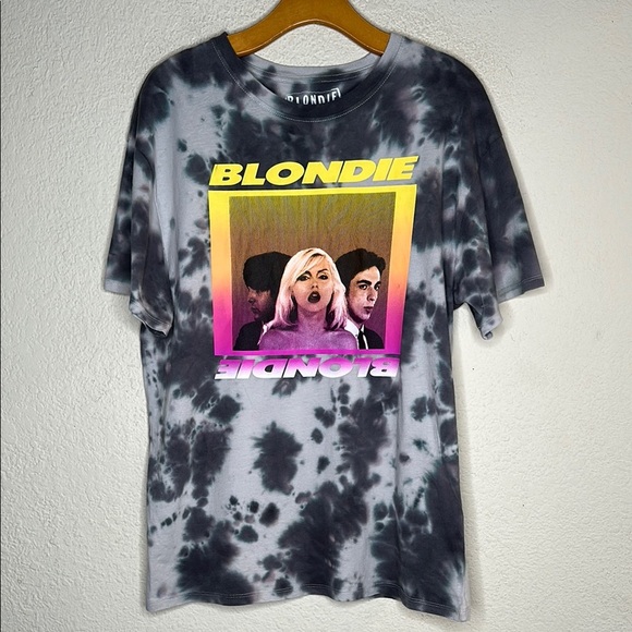 Blondie Tie Dye Band Tee Gray Size Small Oversized Retro 80’s 70’s - Picture 2 of 5